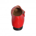 Mary Jane para mujer con cinturon en charol rojo tacon 1 - Tallas disponibles:  33, 35, 42, 43, 44