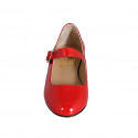 Woman's Mary Jane in red patent leather with strap heel 1 - Available sizes:  33, 35, 42, 43, 44