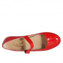 Mary Jane para mujer con cinturon en charol rojo tacon 1 - Tallas disponibles:  33, 35, 42, 43, 44
