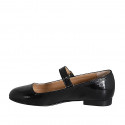 Mary Jane pour femmes en cuir verni noir avec courroie talon 1 - Pointures disponibles:  35
