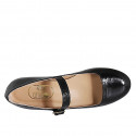 Woman's Mary Jane in black patent leather with strap heel 1 - Available sizes:  35