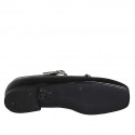 Woman's Mary Jane with squared tip and straps in black leather heel 1 - Available sizes:  33, 42