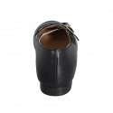 Woman's Mary Jane with rounded tip and straps in black leather heel 1 - Available sizes:  33