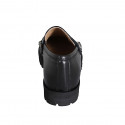 Mocasín para mujer con tachuelas en piel negra tacon 3 - Tallas disponibles:  32, 35, 42, 44, 46