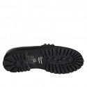 Woman's moccasin shoe with studs in black leather heel 3 - Available sizes:  32, 35, 42, 44, 46