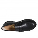 Mocassino da donna con borchie in pelle nera tacco 3 - Misure disponibili: 32, 35, 42, 44, 46