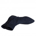 Stivaletto a punta da donna con cerniera in camoscio blu tacco 1 - Misure disponibili: 32, 33, 35, 42, 43
