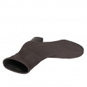 Bottines pour femmes en tissu elastique marron talon 5 - Pointures disponibles:  33, 34, 35, 44, 45
