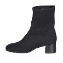 Bottines pour femmes en tissu elastique noir talon 5 - Pointures disponibles:  32, 34, 35, 44, 45