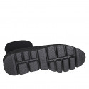 Bottines pour femmes en tissu elastique noir talon compensé 3 - Pointures disponibles:  32, 33, 34, 46