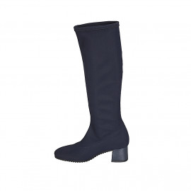 Stivale da donna in tessuto elasticizzato blu tacco 5 - Misure disponibili: 33, 34, 42, 43, 44, 45, 46 2