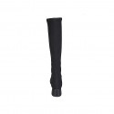 Bottes pour femmes en tissu elastique noir talon 5 - Pointures disponibles:  32, 33, 34, 45, 46