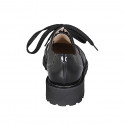 Scarpa stringata Oxford da donna con lavorazione a coda di rondine in pelle abrasivata nera e bordeaux tacco 3 - Misure disponibili: 32, 33, 43, 44, 45