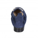 Mocassin pour femmes en daim bleu avec accessoire et elastique talon 2 - Pointures disponibles:  43, 45