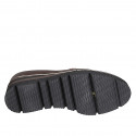 Mocassino da donna in pelle marrone con accessorio zeppa 4 - Misure disponibili: 42, 43, 45, 46