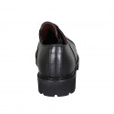 Chaussure richelieu à lacets pour femmes en cuir noir avec bout droit talon 3 - Pointures disponibles:  32, 33