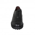 Zapato Oxford con cordones, puntera para mujer en piel negra tacon 3 - Tallas disponibles:  32, 33