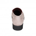 Mocassin pour femmes avec accessoire en daim taupe talon 3 - Pointures disponibles:  32, 42, 43, 45