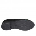 Ballerina per donna in camoscio e pelle nera con puntale e accessorio tacco 3 - Misure disponibili: 32, 33, 43