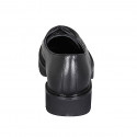 Zapato derby con cordones para mujer en piel negra con tacon 3 - Tallas disponibles:  32, 42, 43, 44, 47