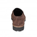 Mocasín para mujer en gamuza marron tacon 3 - Tallas disponibles:  45