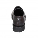 Woman's laced Oxford shoe in maroon brush-off leather heel 3 - Available sizes:  32, 35, 44