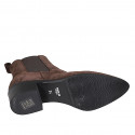 Bottines à bout pointu pour femmes avec elastiques en daim marron talon 4 - Pointures disponibles:  35