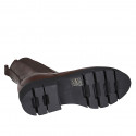 Stivaletto da donna con elastici in pelle marrone tacco 3 - Misure disponibili: 34, 43, 44, 46