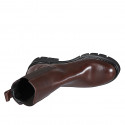 Bottines pour femmes avec élastiques en cuir marron talon 3 - Pointures disponibles:  34, 43, 44, 46