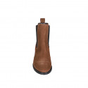 Bottines pour femmes avec élastiques en daim cognac talon 3 - Pointures disponibles:  32, 42, 43