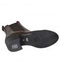 Bottines pour femmes avec élastiques en cuir marron foncé talon 5 - Pointures disponibles:  44