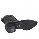 Stivaletto texano da donna con cerniera in pelle nera con tacco 5 - Misure disponibili: 32, 33
