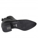Stivaletto texano a punta da donna con cerniere in pelle nera tacco 4 - Misure disponibili: 44