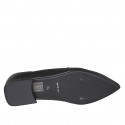 Woman's pointy loafer in black leather with heel 1 - Available sizes:  32, 35, 43, 44, 45