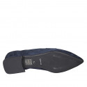 Mocassino a punta da donna in camoscio blu con tacco 1 - Misure disponibili: 34, 35, 42, 44, 45