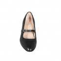 Escarpin pour femmes en cuir noir avec courroie talon 6 - Pointures disponibles:  43, 44