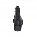 Stivaletto stringato da donna con cerniera in pelle nera con tacco 5 - Misure disponibili: 32, 33, 42, 43, 45
