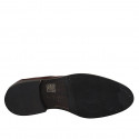Zapato derby para hombre con cordones, elasticos y puntera en piel cognac - Tallas disponibles:  38, 46, 49, 51