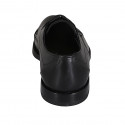 Elegante zapato derby para hombre en piel negra con cordones, elasticos y puntera - Tallas disponibles:  37, 38, 48, 49, 50