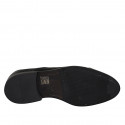 Scarpa derby stringata da uomo in pelle nera con puntale ed elastici - Misure disponibili: 37, 38, 48, 49, 50