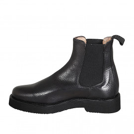 Bottines pour femmes en cuir noir avec élastiques et talon 3 - Pointures disponibles:  43, 45 2