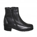 Stivaletto da donna con cerniere in pelle nera tacco 4 - Misure disponibili: 33, 34, 43, 44, 46