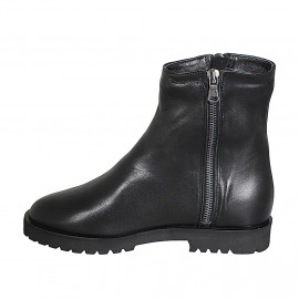 Bottines pour femmes avec fermetures éclair en cuir noir talon 3 - Pointures disponibles:  32, 42, 43 2