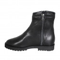 Stivaletto da donna con cerniere in pelle nera tacco 3 - Misure disponibili: 32, 42, 43
