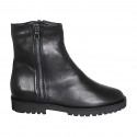 Woman's ankle boot with zippers in black leather heel 3 - Available sizes:  32, 42, 43