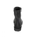 Woman's ankle boot with zippers in black leather heel 3 - Available sizes:  32, 42, 43