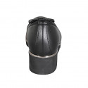 Woman's pump with removable insole, bow and captoe in black leather wedge heel 4 - Available sizes:  42