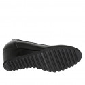 Woman's pump with removable insole in black patent leather wedge heel 5 - Available sizes:  31, 32, 43