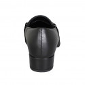 Mocassin pour femmes avec elastiques, accessoire et semelle amovible en cuir et daim noir talon 3 - Pointures disponibles:  32, 42