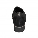 Mocassino da donna con elastici e plantare estraibile in camoscio nero e laminato ottone zeppa 3 - Misure disponibili: 32